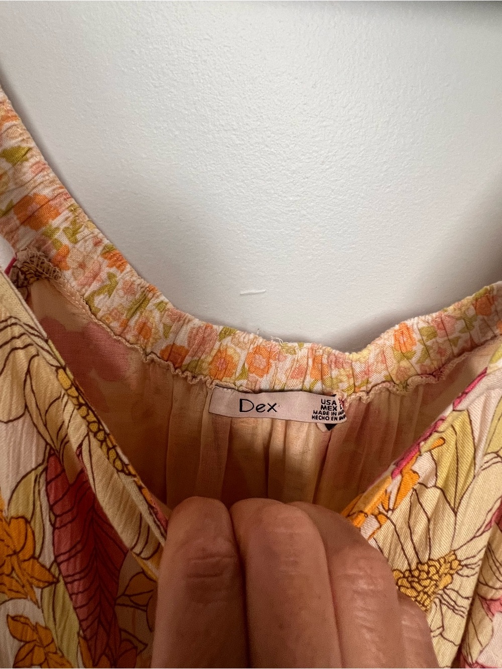 Dex Floral Tiered Maxi Dress in Cream, Pink and Mustard - Picture 5 of 7